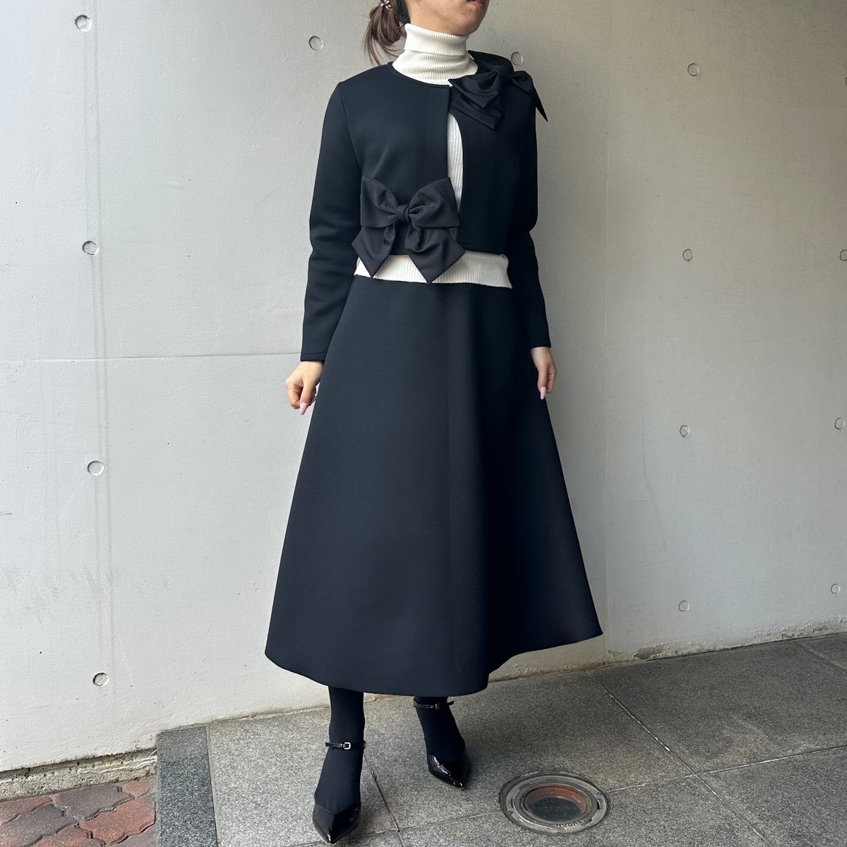 1-135 黒 フレアスカート フリー(M) | capriciousmie