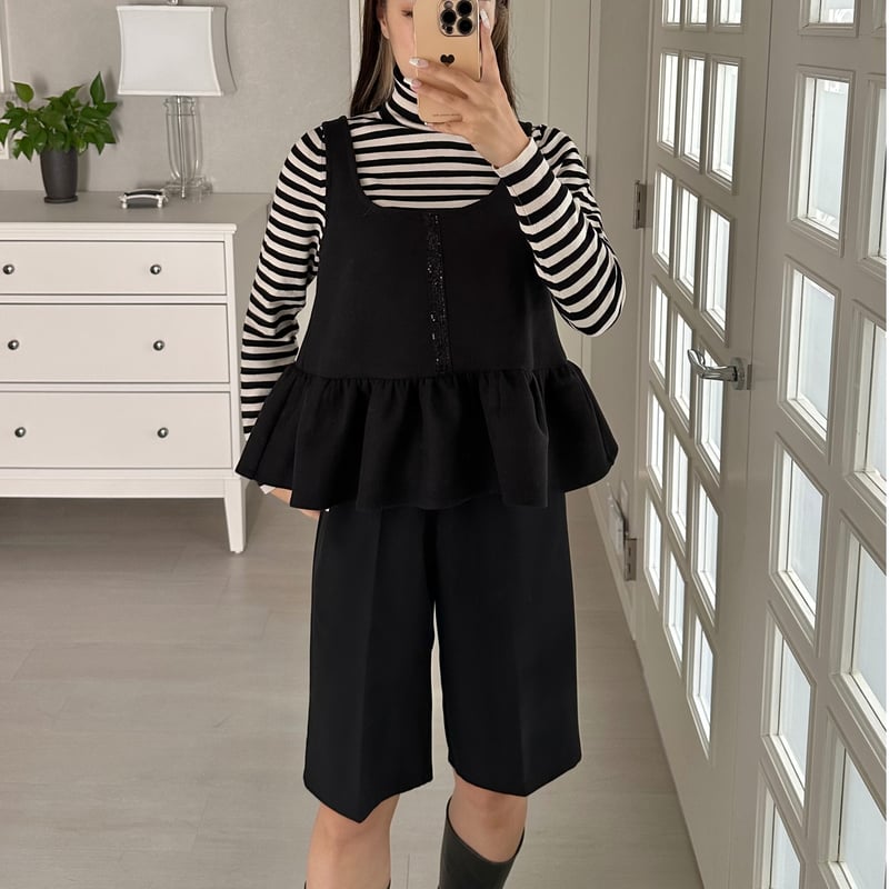 カプリシャスミー capriciousmie サイドリボンバミューダパンツ