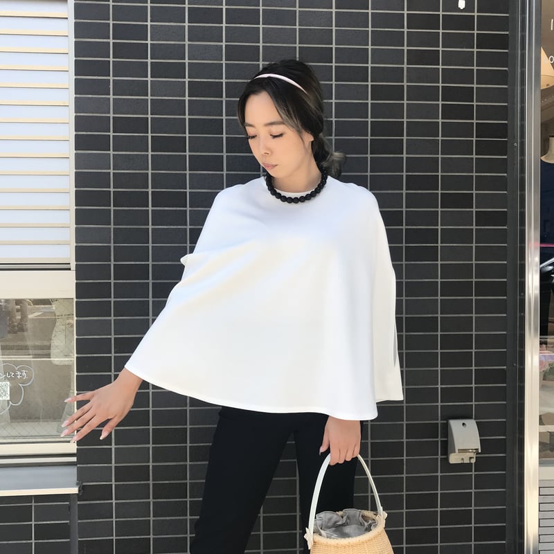 7-116 白ポンチョ フリー（L） | capriciousmie