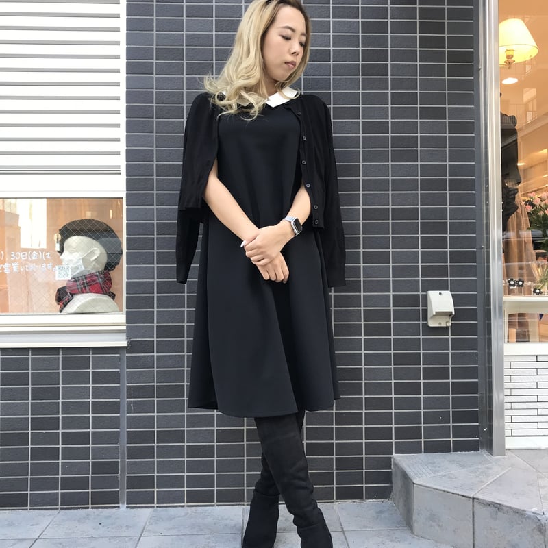 11-108 白襟 黒 Mimiワンピース L | capriciousmie