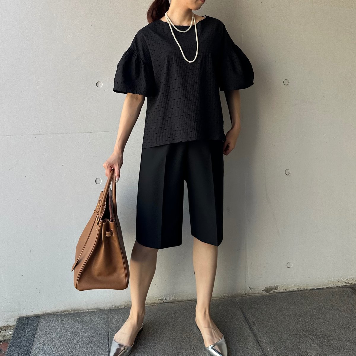 【関税込】PATOU ★ コットン バミューダ パンツ 7-039 黒 バミューダパンツ フリー(L) | capriciousmie