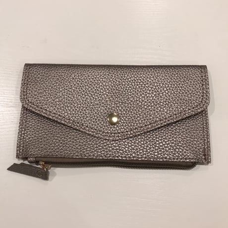 6-145  フラット長財布　ブロンズ