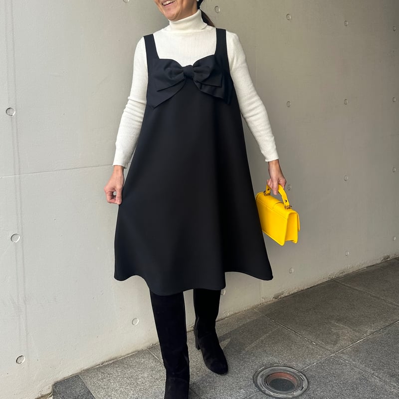 1-084 黒 リボンワンピース L | capriciousmie