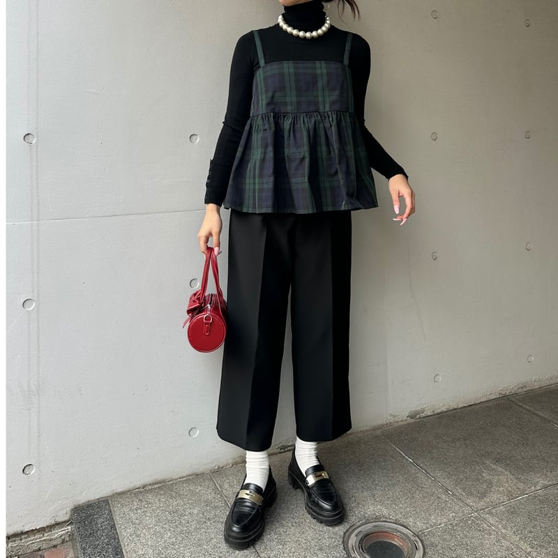 1-123 ブラックウォッチチェック キャミギャザーベスト M | capriciousmie