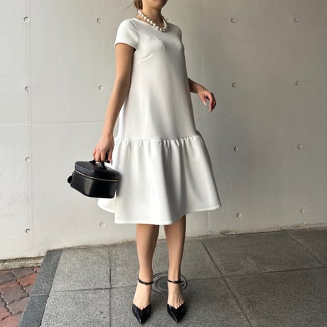 3-014    白　ホイップワンピース　キャップスリーブ　Ｍ