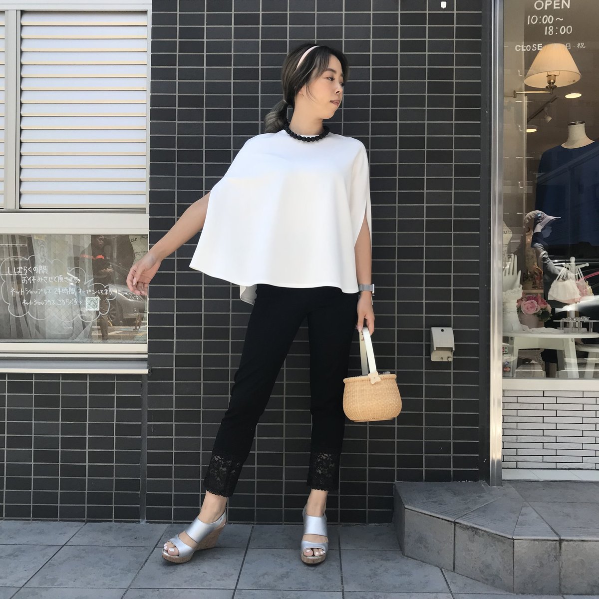 7-116 白ポンチョ フリー（L） | capriciousmie