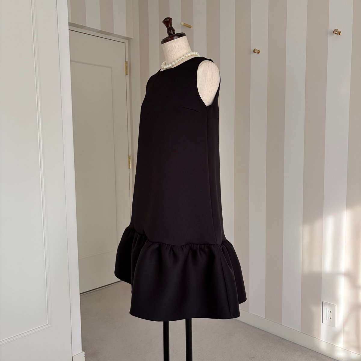 2-006 パールブラック ホイップワンピース L | capriciousmie