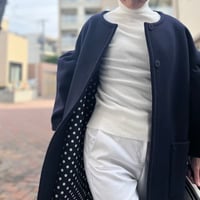12-114    ネイビーウール×ドット　MOMO　フリー
