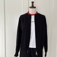 11-162     黒　Wジップカーディガン　セレクト商品　フリー