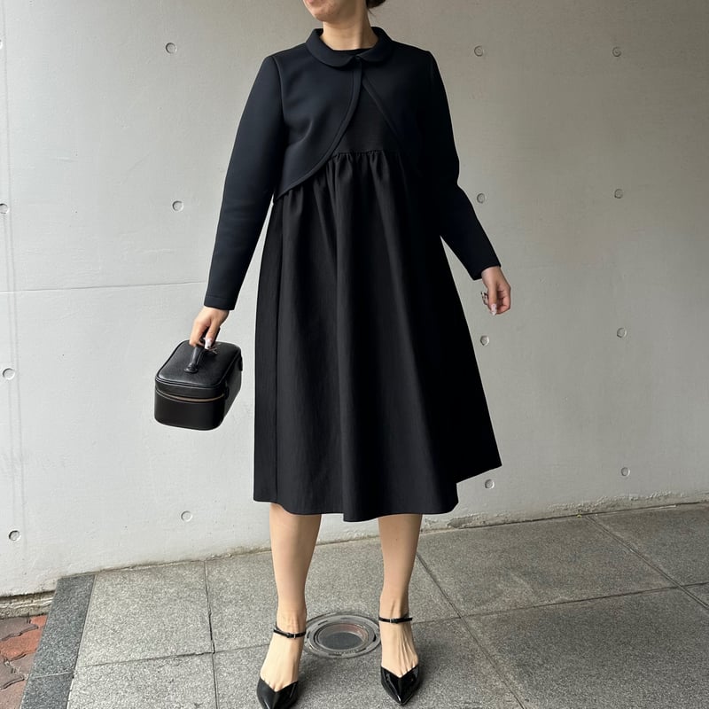【美品】maison de Dolce. ブランワンピース　ブラックM 4-048 黒杢 ドールワンピース M | capriciousmie