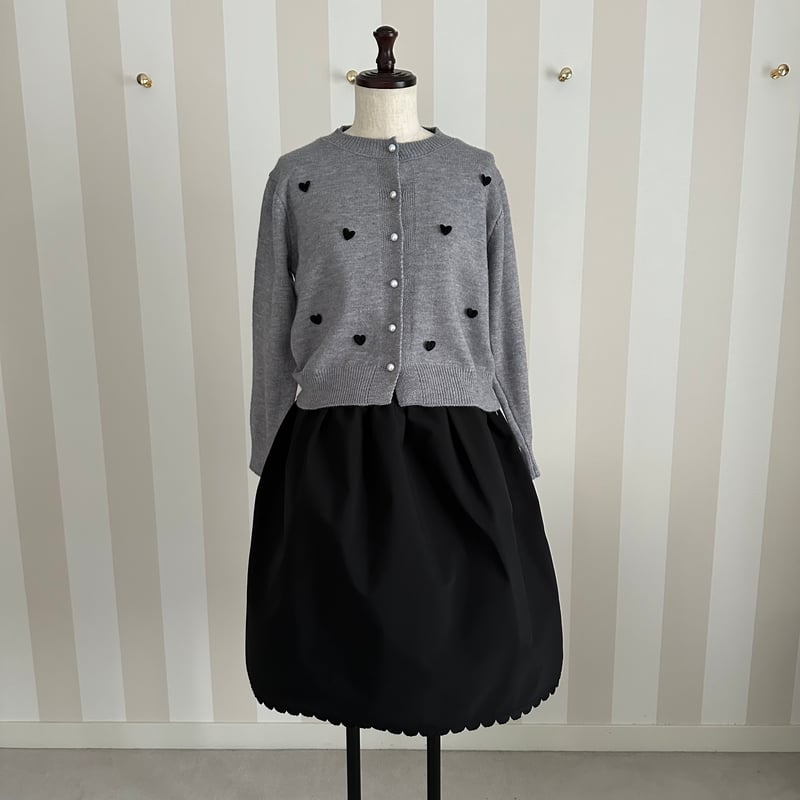 cygne シーニュ ハートカーディガン グレー