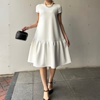 3-014    白　ホイップワンピース　キャップスリーブ　Ｍ