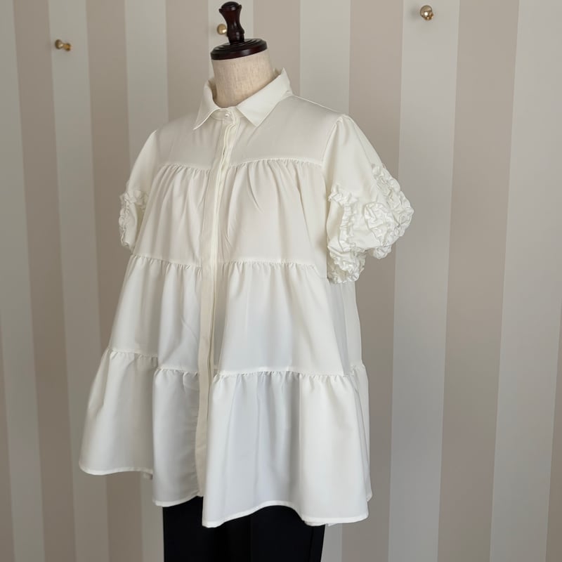 5-001 白 ブラウスチュニック ML セレクト商品 | capriciousmie