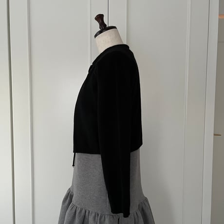 11-200 黒前リボンカーディガン