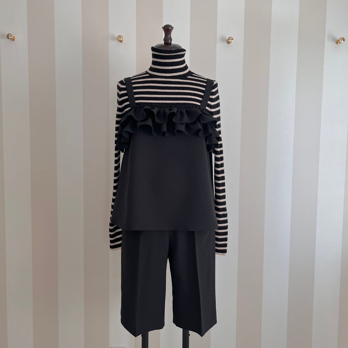 10-043 黒 バミューダパンツ フリー(M) | capriciousmie