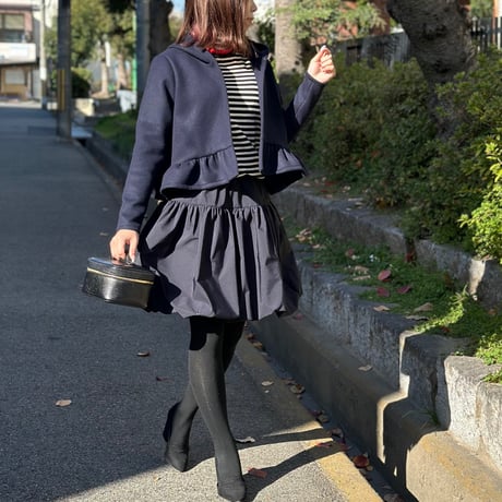 10-108    ネイビー　バルーンスカート　短め　フリー(Ｍ)