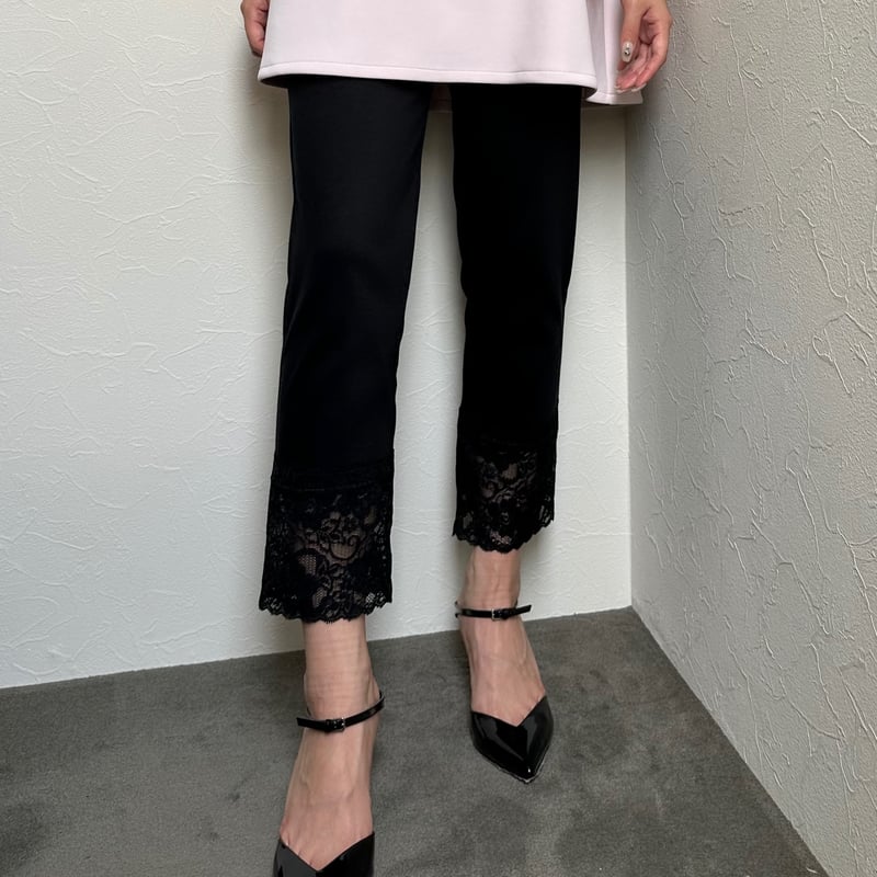 7-164 黒 レースレギンス フリー(M) | capriciousmie