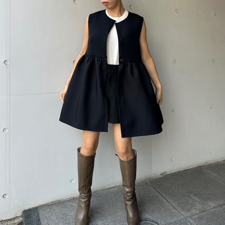 9-070    黒マトラッセ　ジレ　フリー（Ｌ）