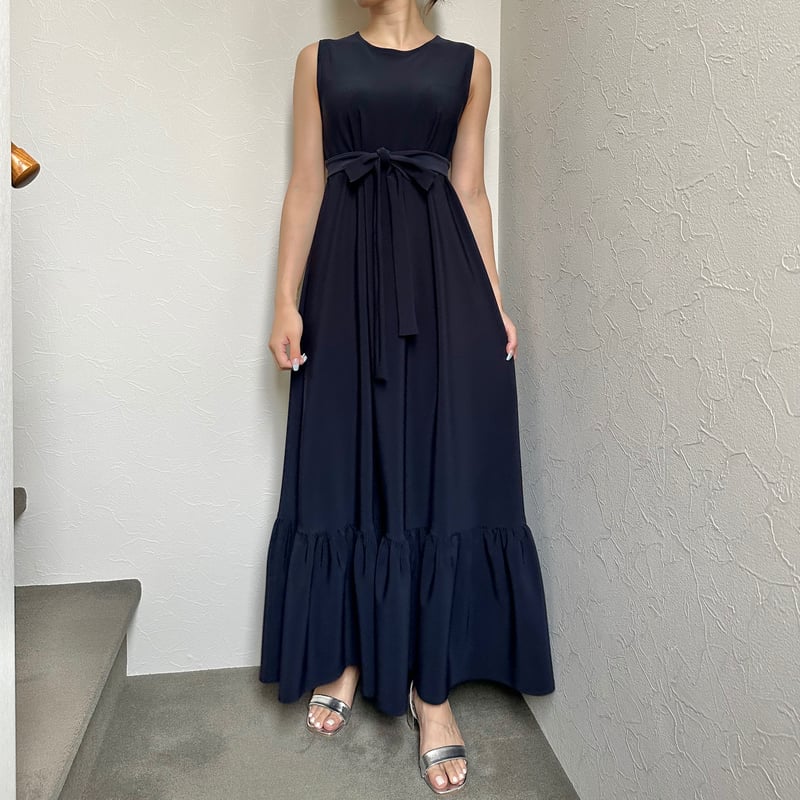 プラダネイビー黒リボンベルトワンピース プラダネイビー黒リボンベルトワンピース