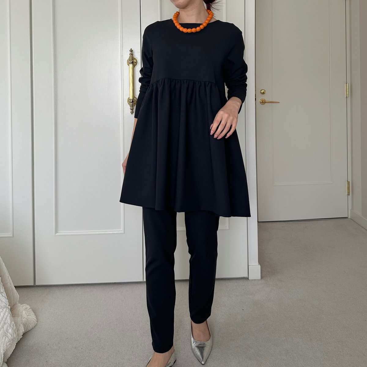 4-052 黒 レギンス フリー(M) | capriciousmie