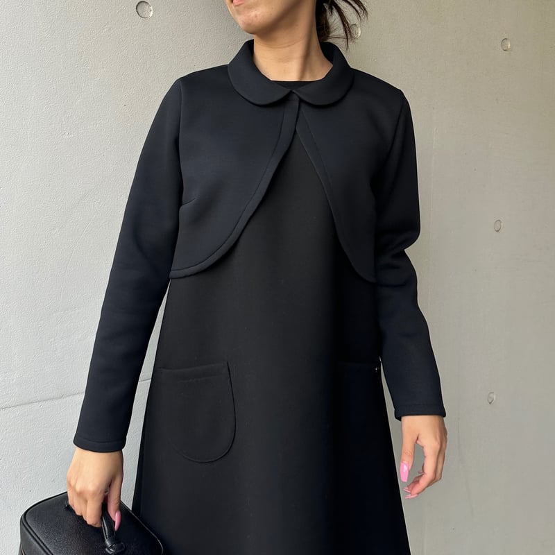 1-098 黒 襟付きボレロ M | capriciousmie