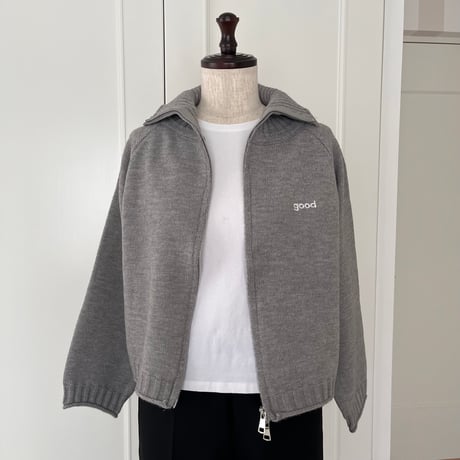 11-056     グレー　Wジップセーター　セレクト商品　フリー