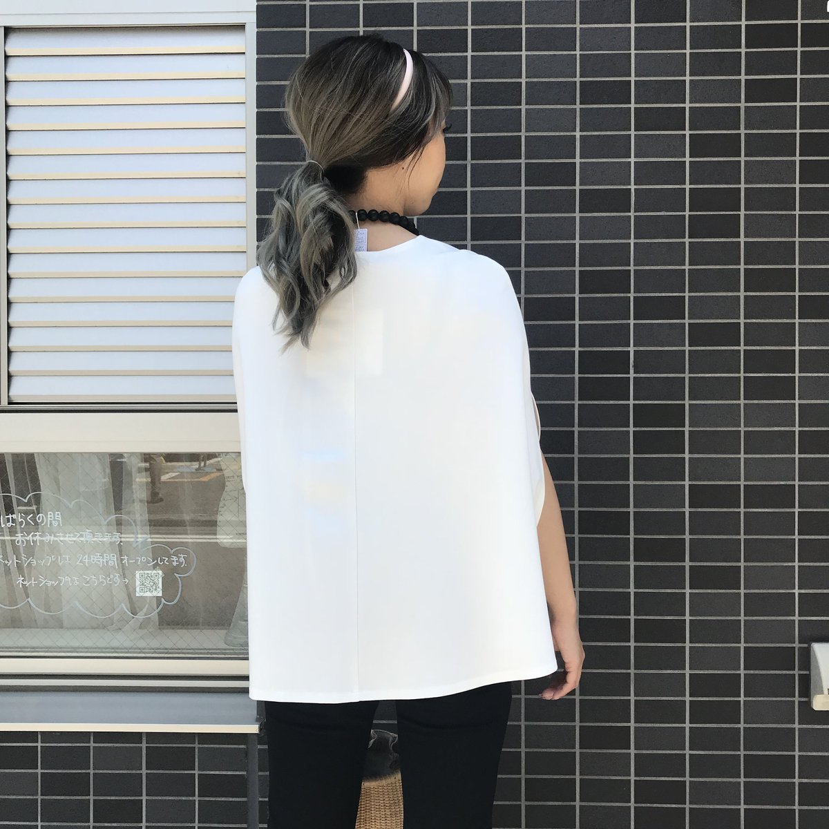 7-116 白ポンチョ フリー（L） | capriciousmie