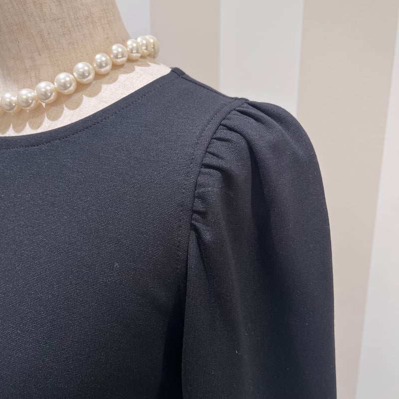 30%OFF☆4-155 黒 七分ペプラムトップス 長め M | capriciousmie