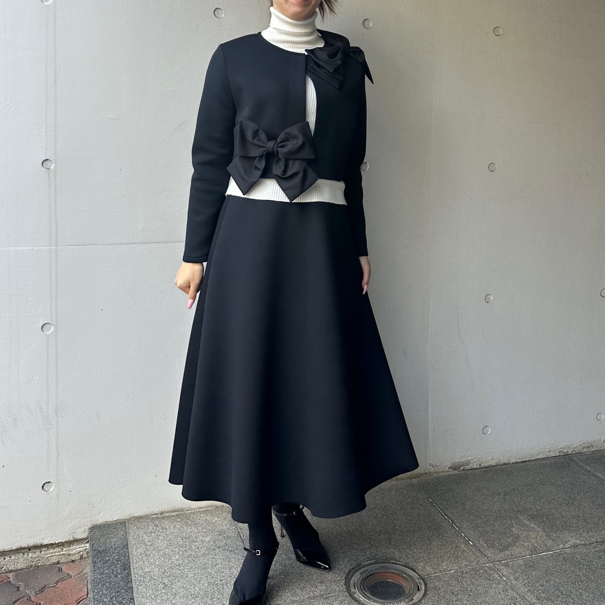 1-135 黒 フレアスカート フリー(M) | capriciousmie