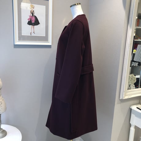 10-260  ワイン　ウール素材　コート　フリー