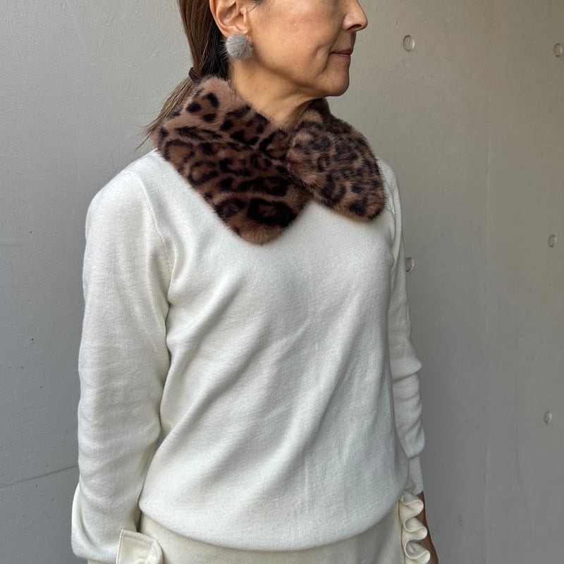 12-076 レオパードエコファー 付け襟 | capriciousmie