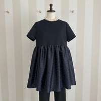 6-170    ネイビー×ドット　半袖ドールチュニック　Ｍ