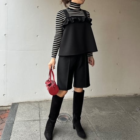 1-111     黒　バミューダパンツ  フリー（Ｌ）