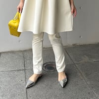 3-120    クリーム　スキニーパンツ　フリー(Ｍ)  着丈97cm