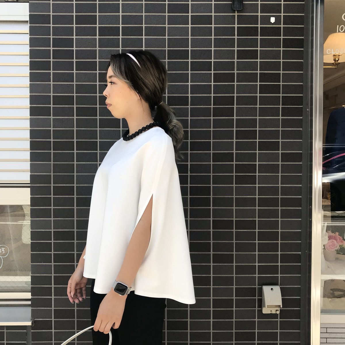 7-116 白ポンチョ フリー（L） | capriciousmie