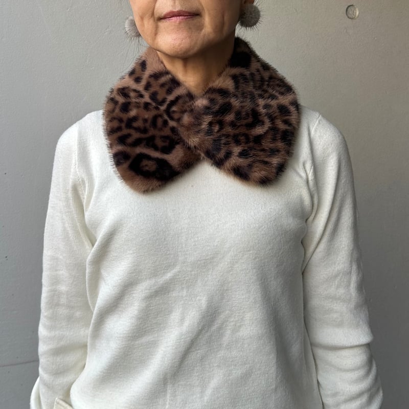 12-076 レオパードエコファー 付け襟 | capriciousmie