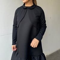 11-024      黒ハニカム　襟付き長袖ボレロ　Ｍ