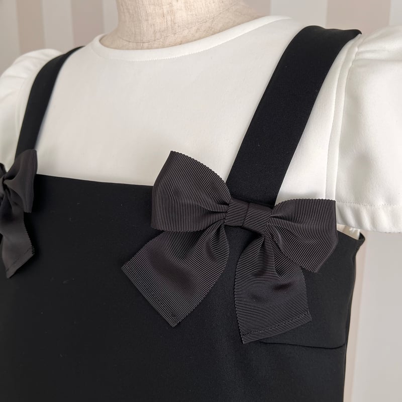 5-156 黒 リボンフリルベスト L | capriciousmie