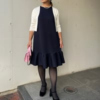 10-010    ネイビーボンディング　フリルワンピース　Ｍ