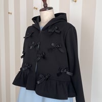 Ｓ-234    黒ハニカム　リボンボレロパーカー　フリー