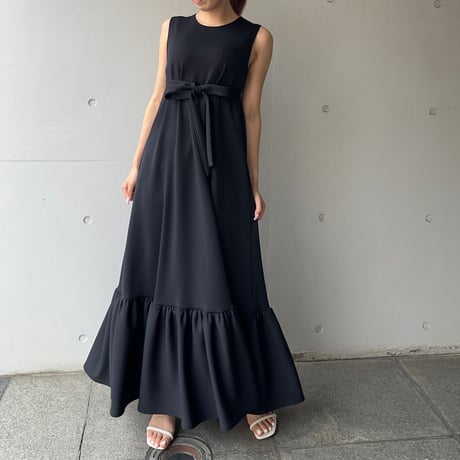 7-019    黒　リボンベルトワンピース　Ｌ