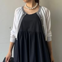 8-006    白　ラインカーディガン　フリー　　セレクト商品