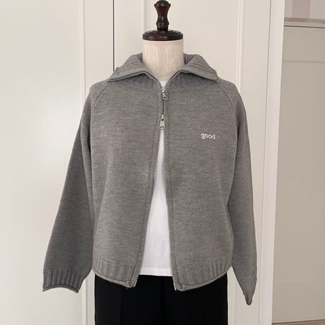 11-056     グレー　Wジップセーター　セレクト商品　フリー