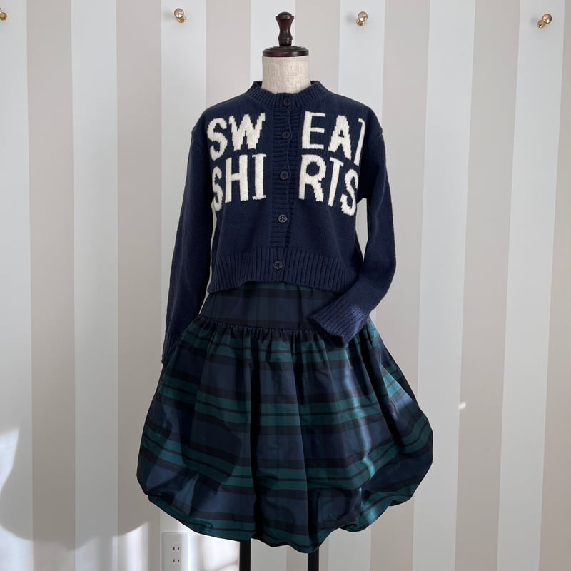 ロージーモンスター　ツンツンバルーンチェックスカート　グリーン ロージーモンスター ツンツンバルーンチェックスカート グリーン