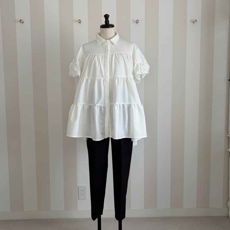 5-001 白 ブラウスチュニック ML セレクト商品 | capriciousmie
