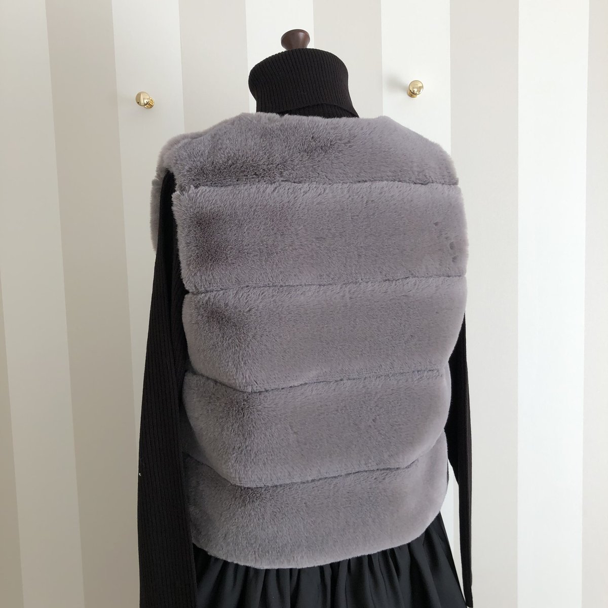 10-010 グレー エコファーベスト フリー セレクト商品