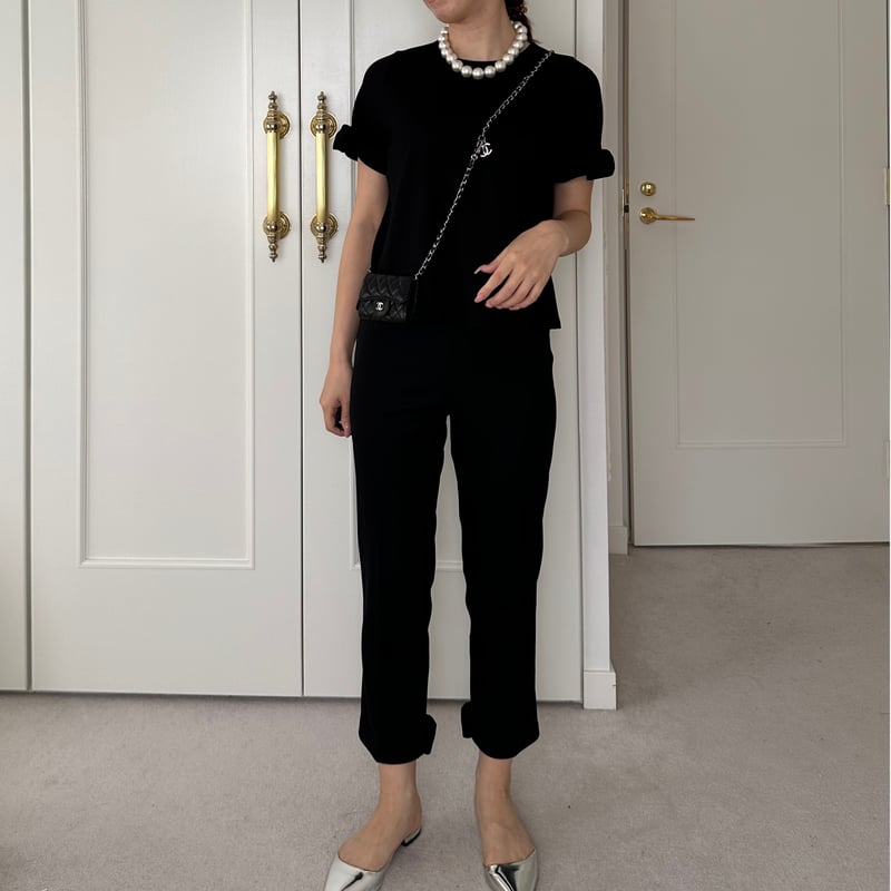 20%OFF☆4-153 黒 半袖リボントップス M | capriciousmie
