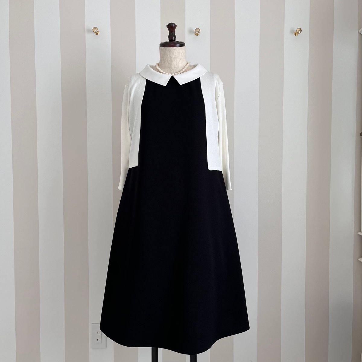 7-050 黒ハニカム MIMIワンピース M | capriciousmie