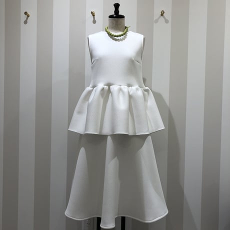 12-238   白×ボーダー　バックリボンペプラムトップス　Ｍ