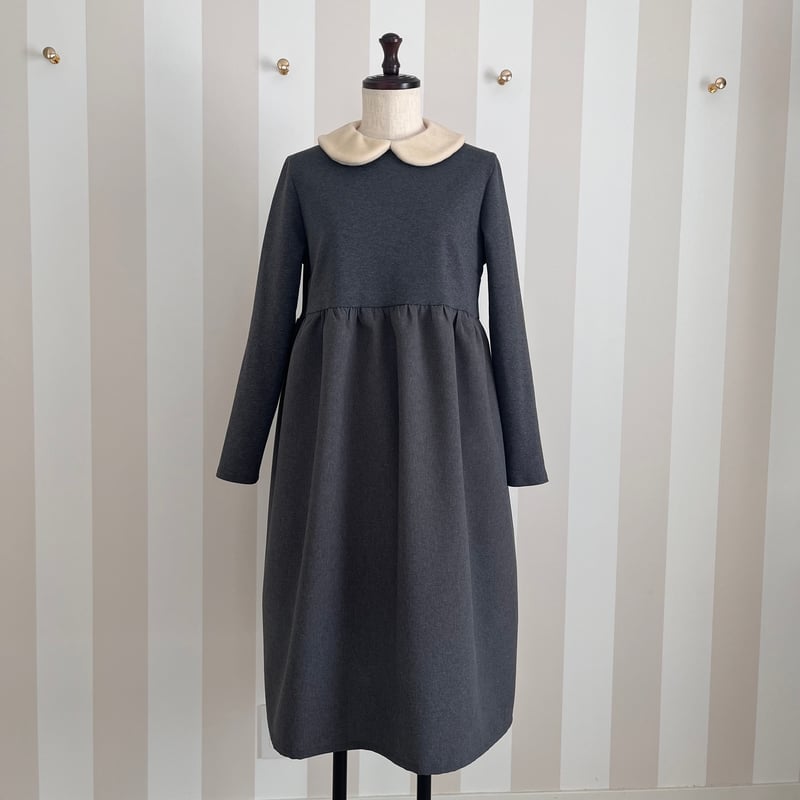 BURBERRY グレー 長袖ワンピース 12Y美品 バーバリー キッズ ワンピース BURBERRY ブランド シャツドレス 子供服